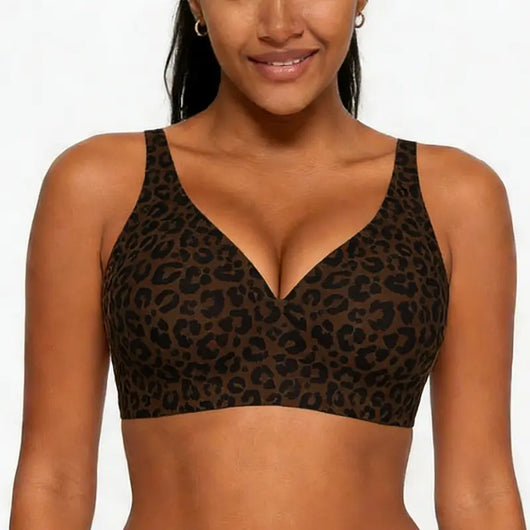 Leopard Seamless Push-Up Comfort Bra