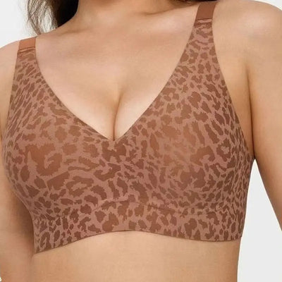 Leopard Seamless Push-Up Comfort Bra